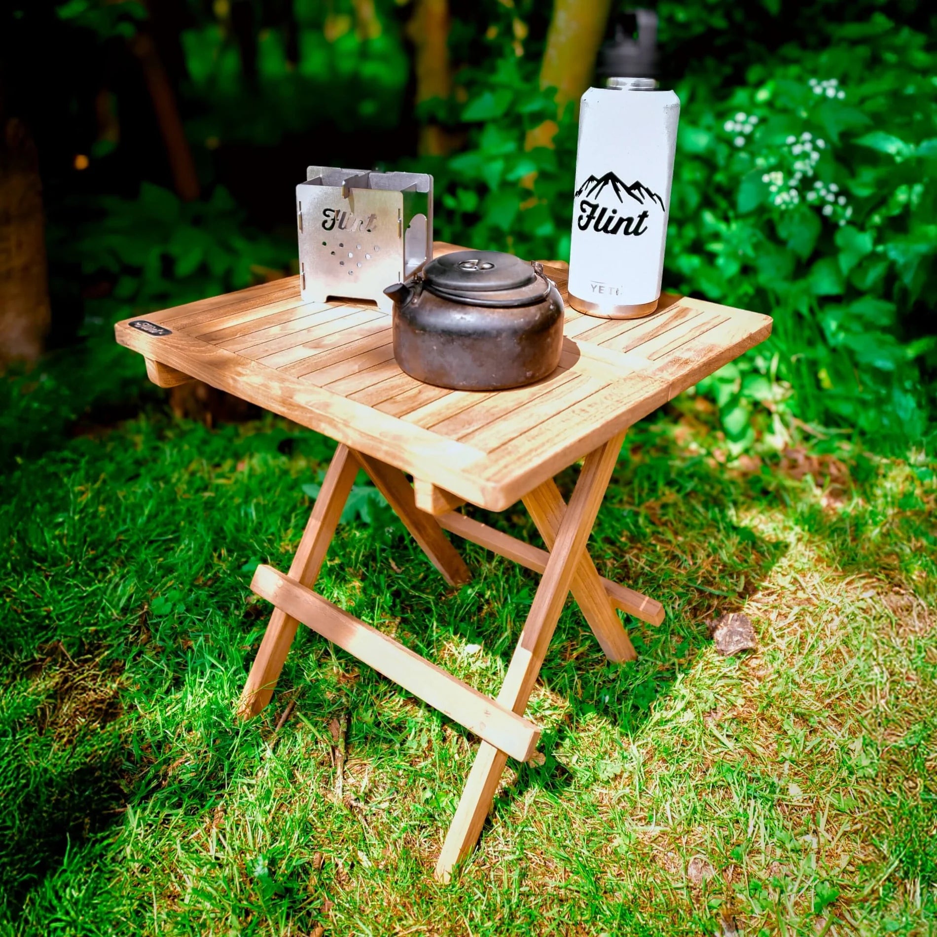 フェンディ ballet small table Folding Teak BBQ Table | Flint Adventure